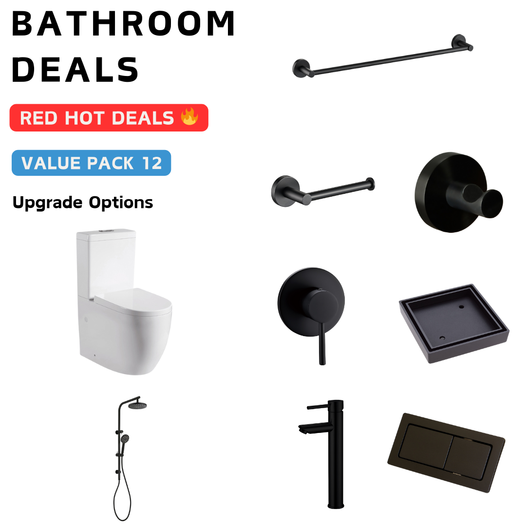 Otus Matt Black Bathroom Package Deal - Bathroom Hub