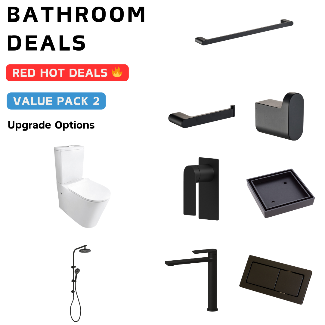 Ruki Matt Black Bathroom Package Deal - Bathroom Hub
