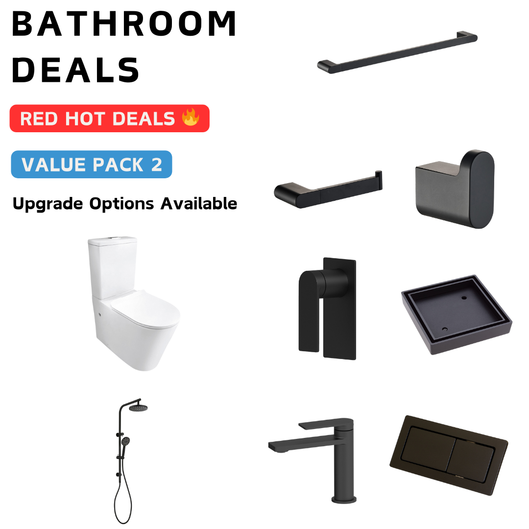Ruki Matt Black Bathroom Package Deal - Bathroom Hub