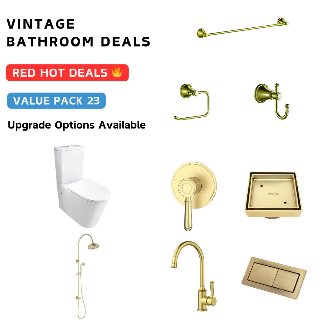 Vintage Brushed Gold Bathroom Package Deal