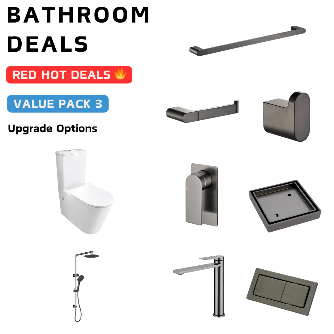 Ruki Gun Metal Bathroom Package Deal - Bathroom Hub