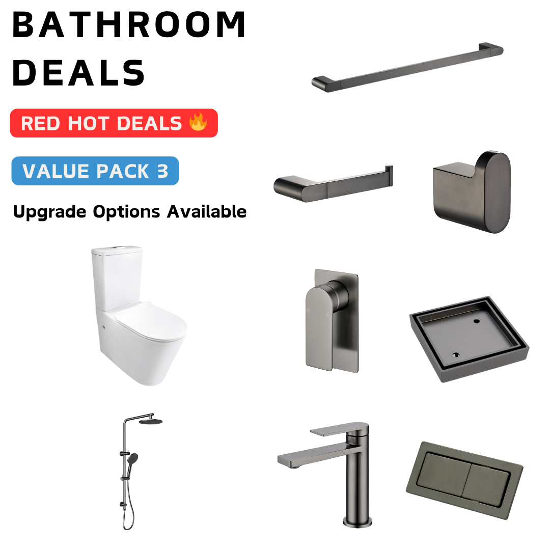 Ruki Gun Metal Bathroom Package Deal - Bathroom Hub