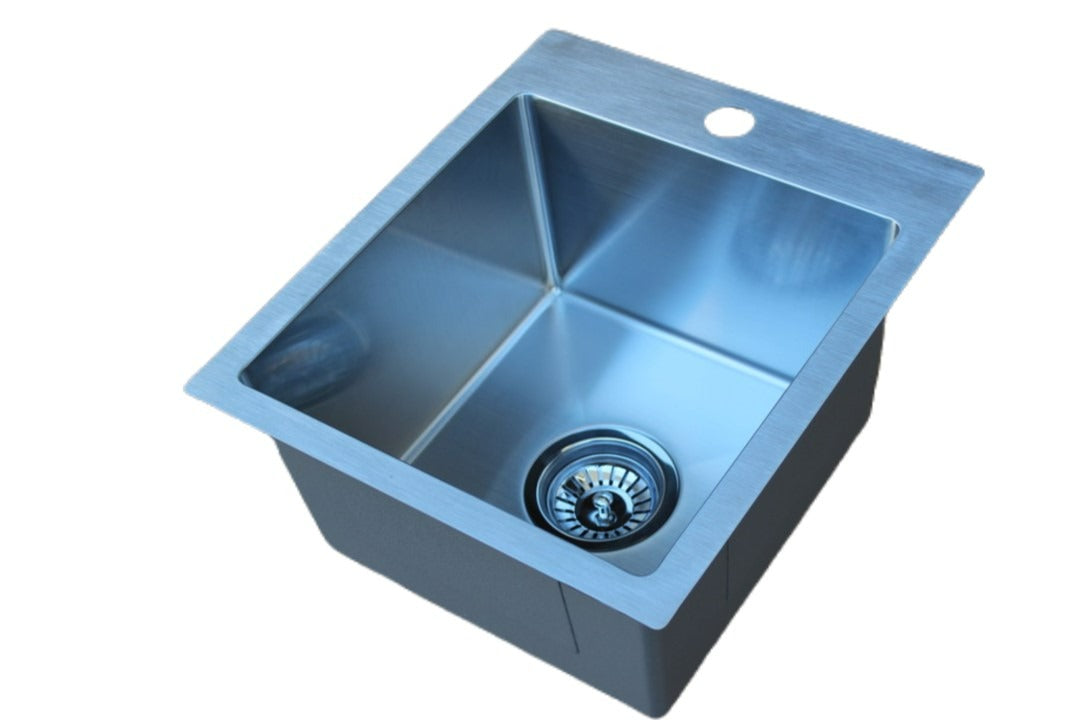 Handmade Stainless Steel Kitchen Sink / Laundry Tub (42cm x 36cm) - HMSB4236TH - Bathroom Hub