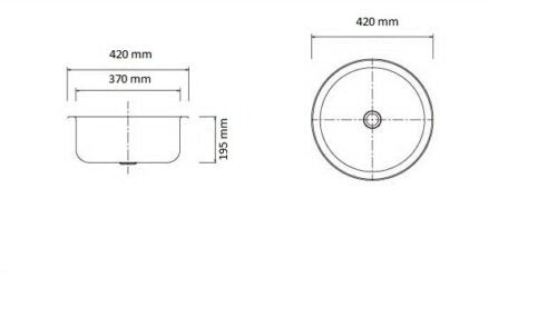 Stainless Steel Round Sink (42cm) - SSR42 - Bathroom Hub