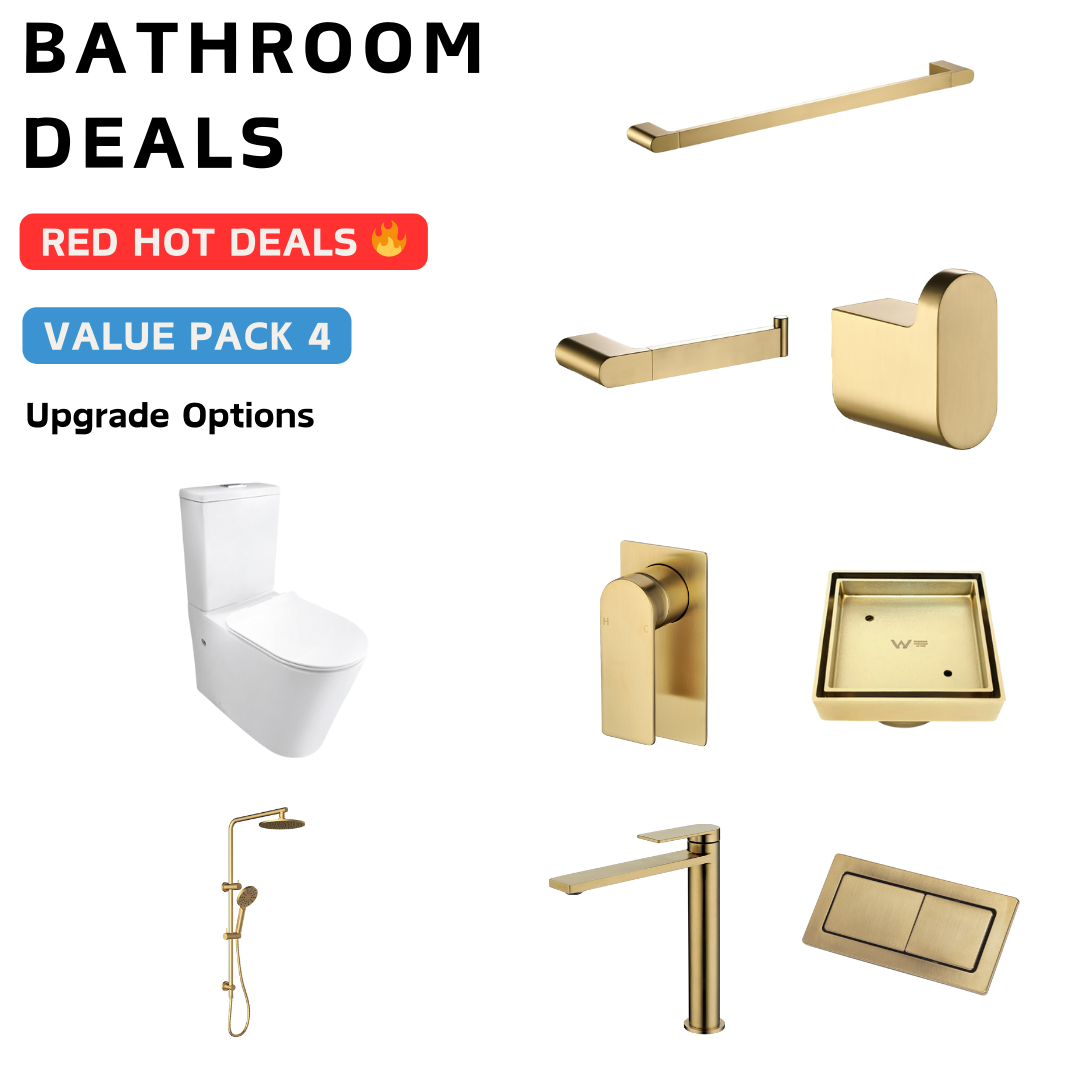 Ruki Brushed Gold Bathroom Package Deal - Bathroom Hub