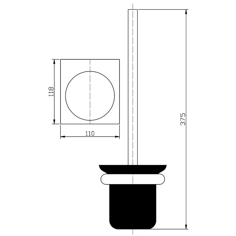 Cora Toilet Brush Holder Gunmetal 5308-GM - Bathroom Hub