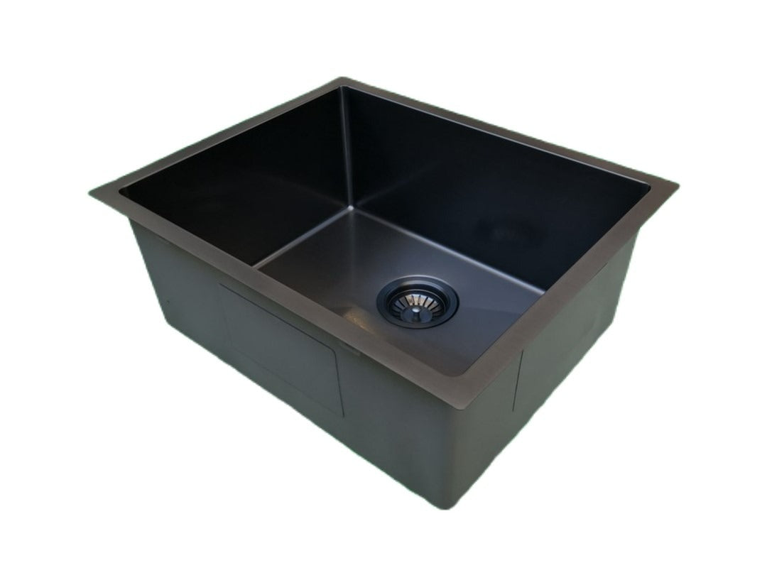 Handmade Stainless Steel Kitchen Sink / Laundry Tub (55cm x 45cm) – PVD Black - HMSB5545PVD - Bathroom Hub