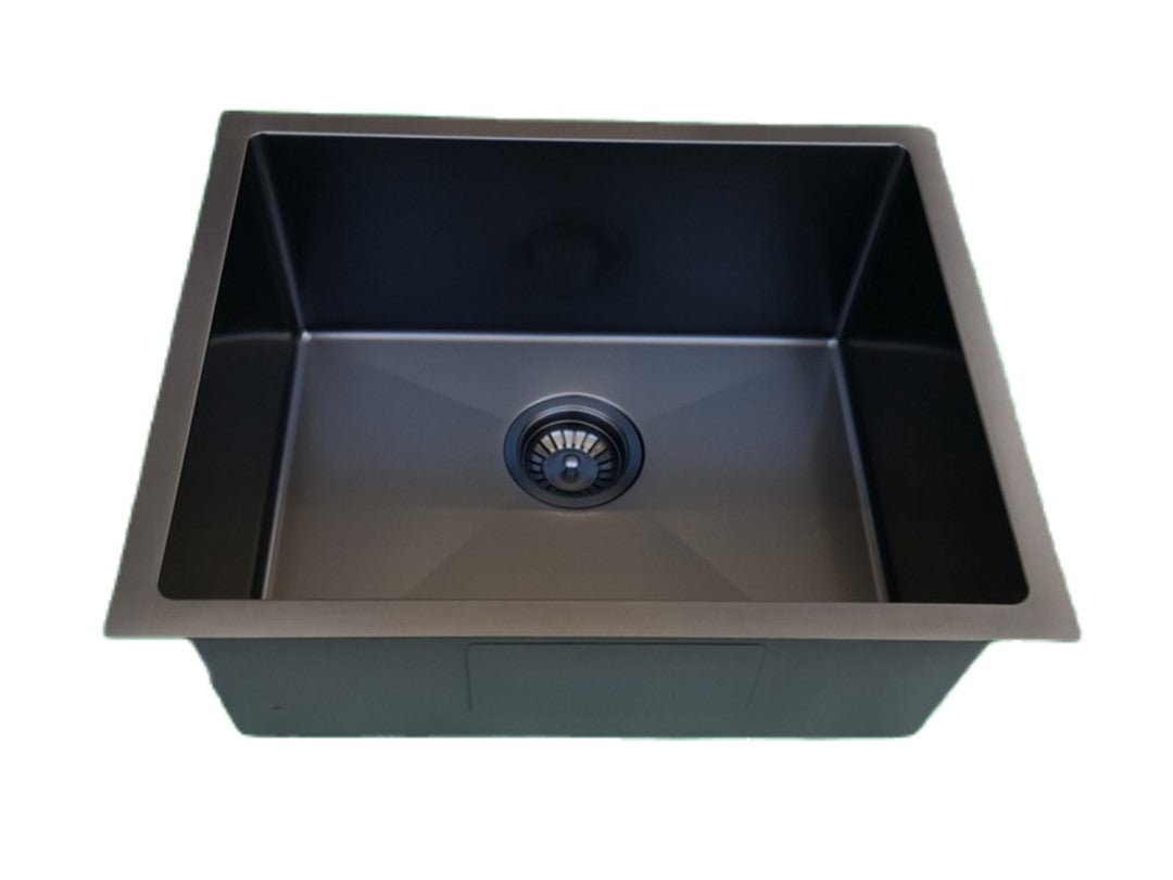 Handmade Stainless Steel Kitchen Sink / Laundry Tub (55cm x 45cm) – PVD Black - HMSB5545PVD - Bathroom Hub