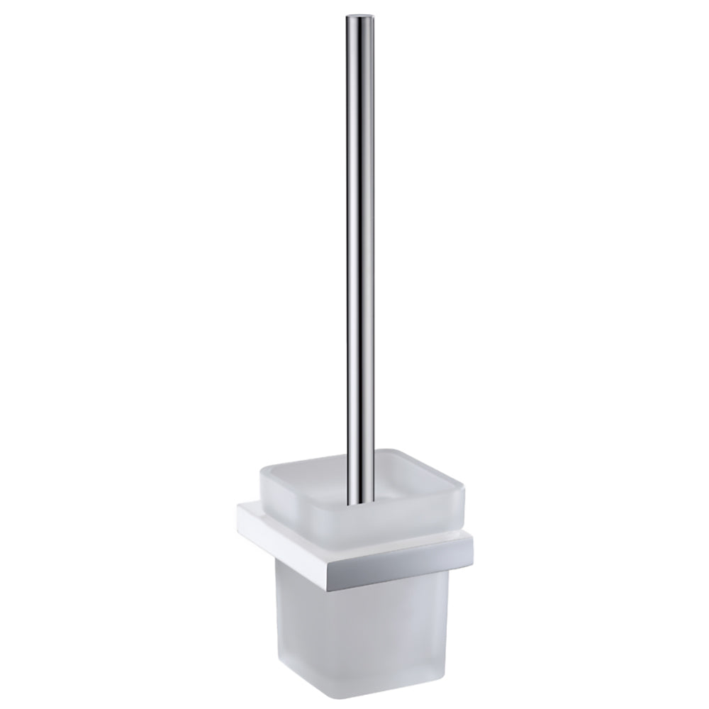Eden Toilet Brush Chrome & White 5608-CW - Bathroom Hub