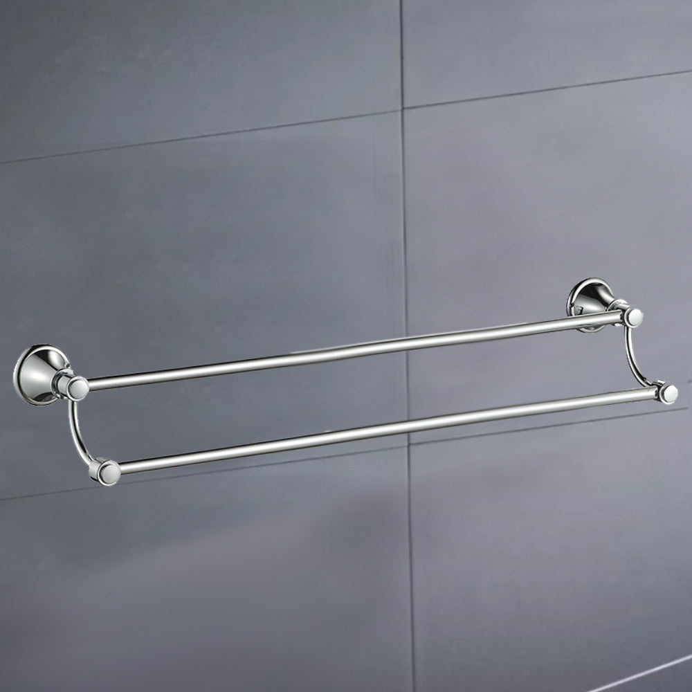 Clasico Vintage Double Towel Rail 600mm in Brushed Nickel - 66502-600BN