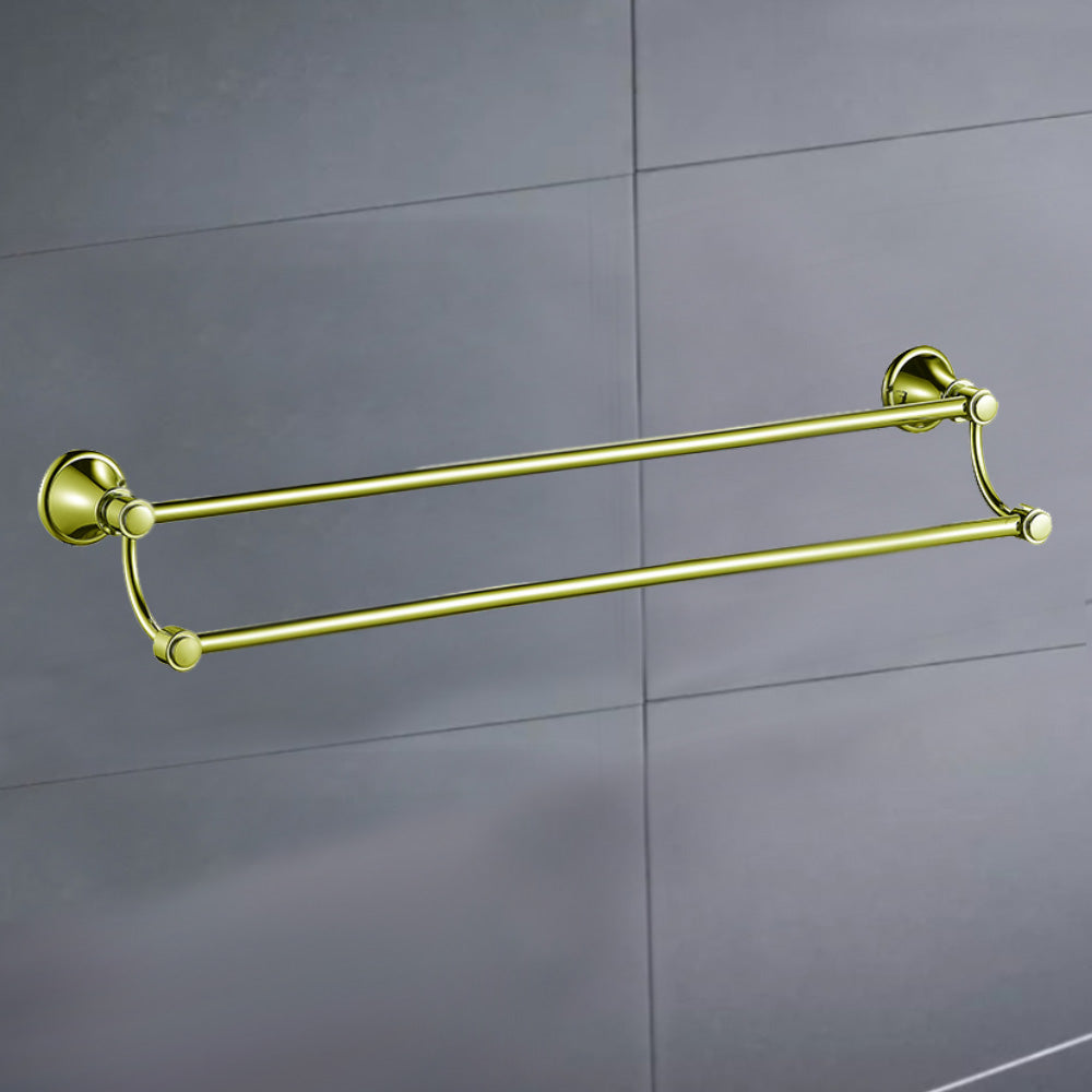 Clasico Vintage Double Towel Rail 800mm in Brushed Gold - 66502-800BG