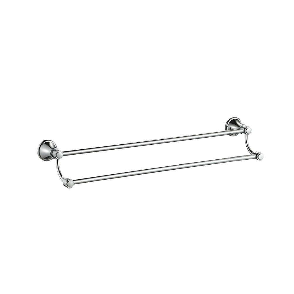 Clasico Vintage Double Towel Rail 800mm in Brushed Nickel - 66502-800BN