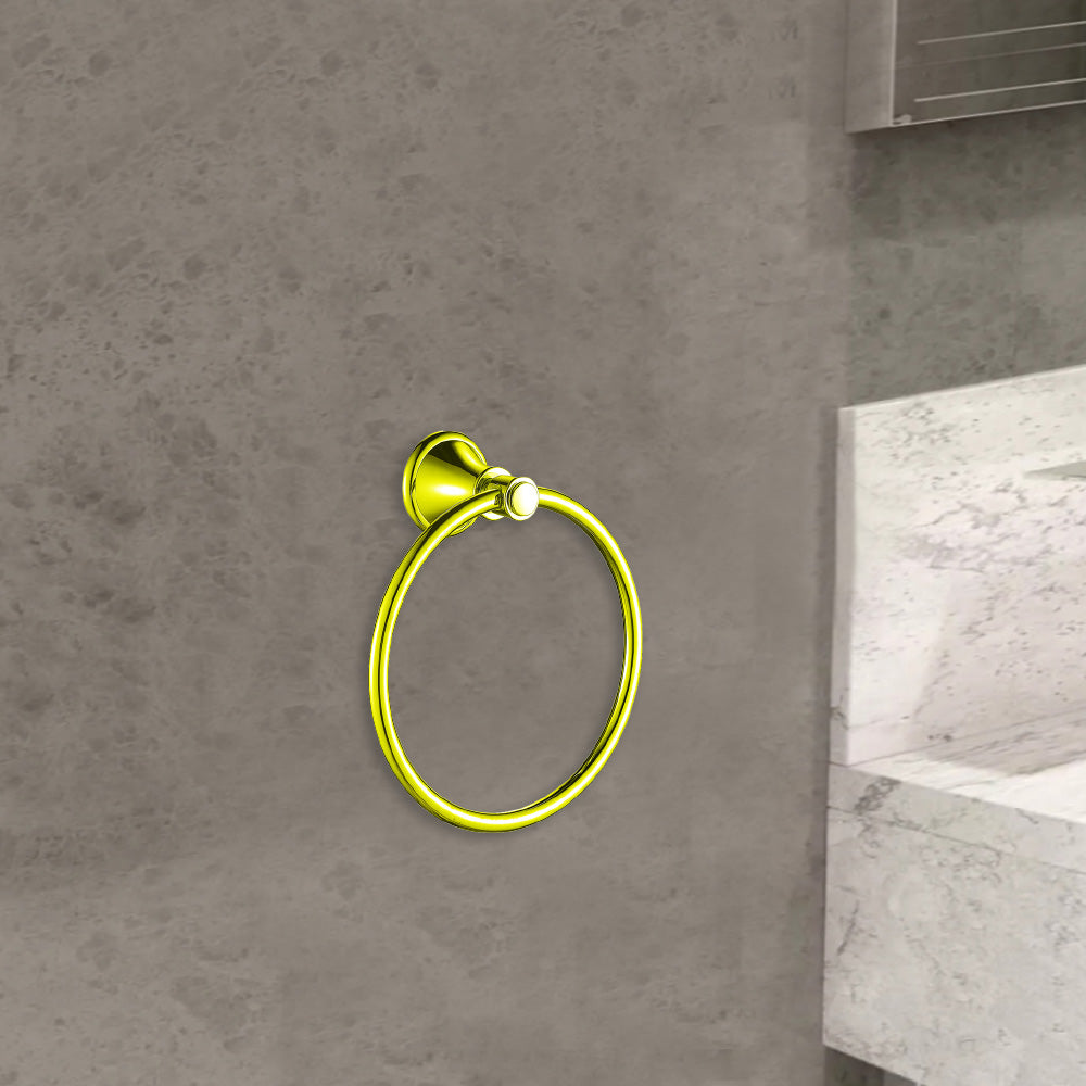 Clasico Vintage Towel Ring in Brushed Gold - 66503BG - Bathroom Hub
