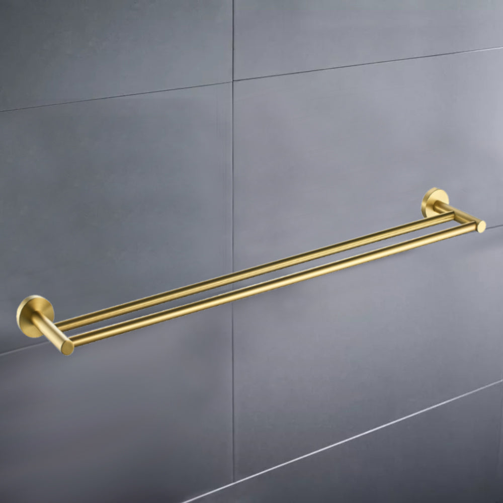 Otus Double Towel Rail 800mm Brushed Gold 8111-75-BG - Bathroom Hub