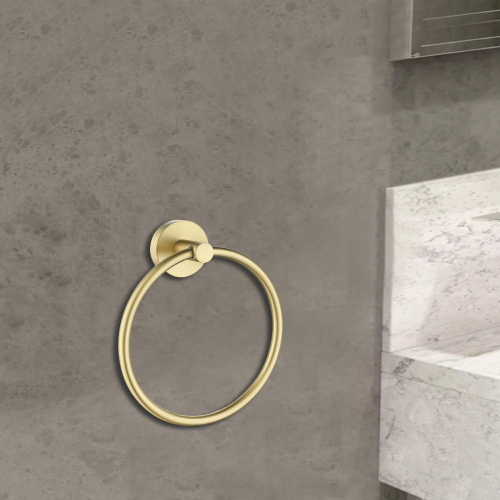 Otus Towel Ring Brushed Gold 8113-BG - Bathroom Hub