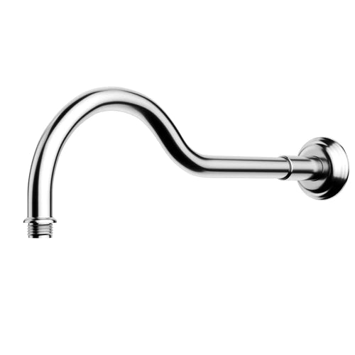 Clasico Round Chrome Curved Shower Arm Brass -PRY018 - Bathroom Hub