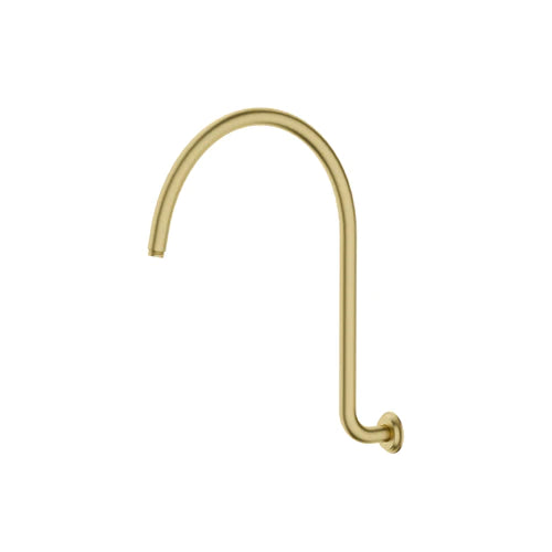 Clasico Round Brushed Gold High-Rise Shower Arm Brass - PRY028BG - Bathroom Hub