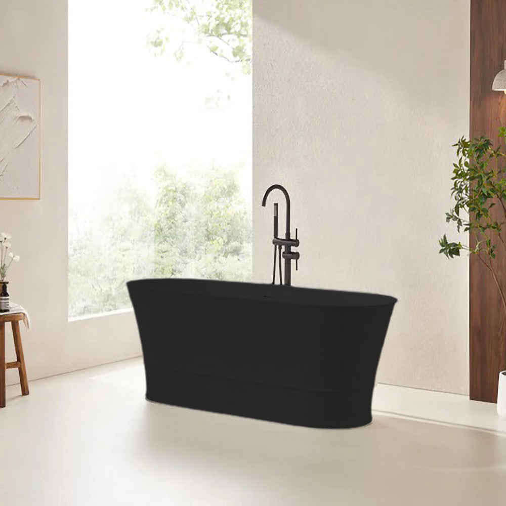 Solid Surface Cast Stone Freestanding Bath 1041 Matt Black
