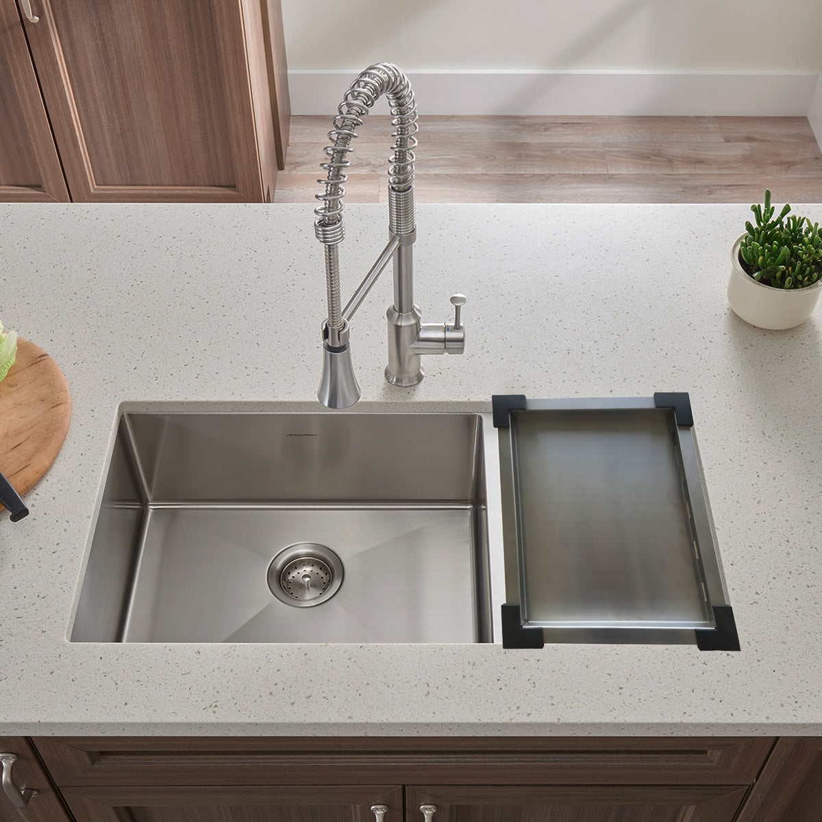 Square Tray with a side hole 370 x 430mm DT-05 - Bathroom Hub