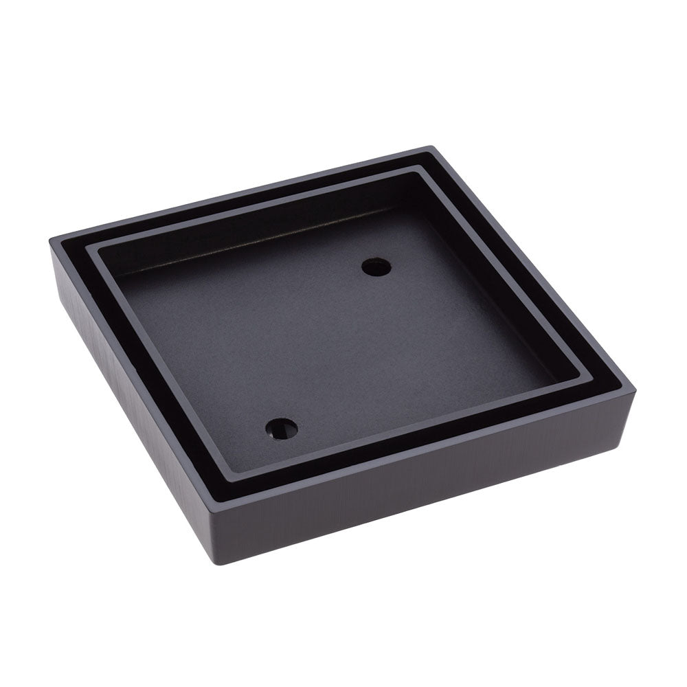 Square Tile Bed Floor Waste, 75mm Outlet, Matte Black - Bathroom Hub