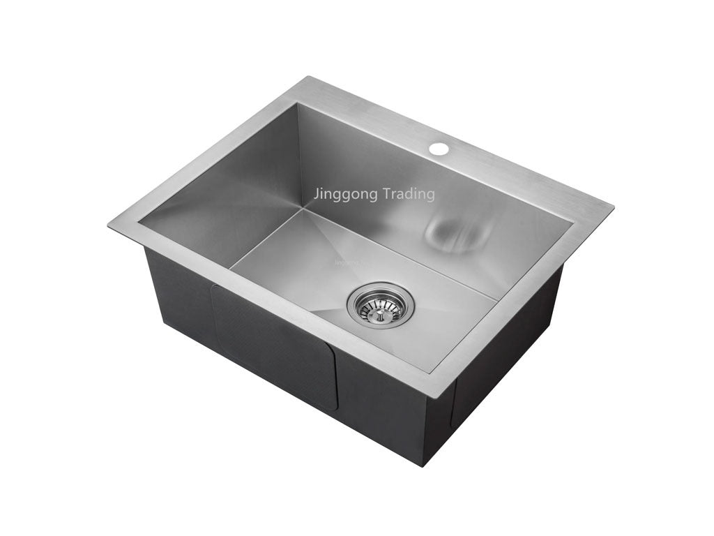 Handmade Stainless Steel Kitchen Sink / Laundry Tub (62cm x 51cm) - HMSB6251THR - Bathroom Hub