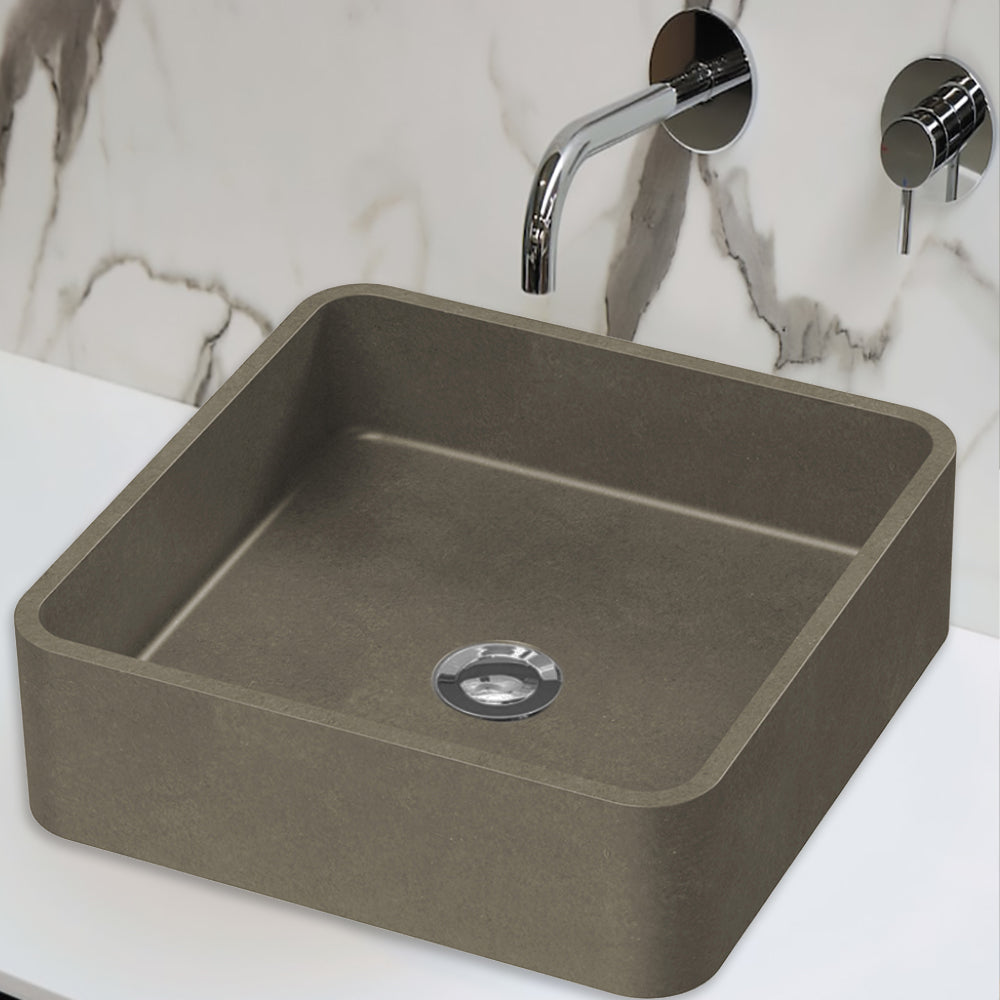 Zale Square Basin Dark Grey 360 x 360 x 120mm HTI-22-502 - Bathroom Hub