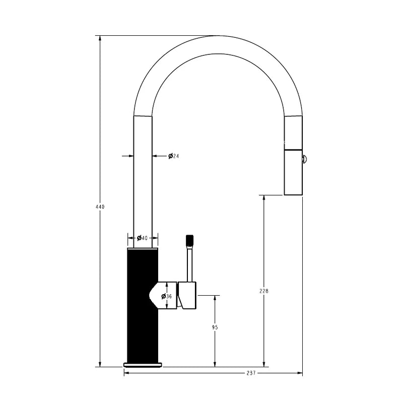 Linie Lead Free Pull Out Sink Mixer Gunmetal HYB585-103GM - Bathroom Hub