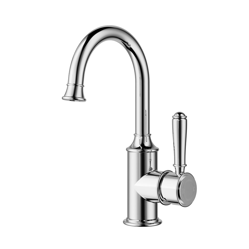 Clasico Gooseneck Basin Mixer - HYB868-201 - Bathroom Hub