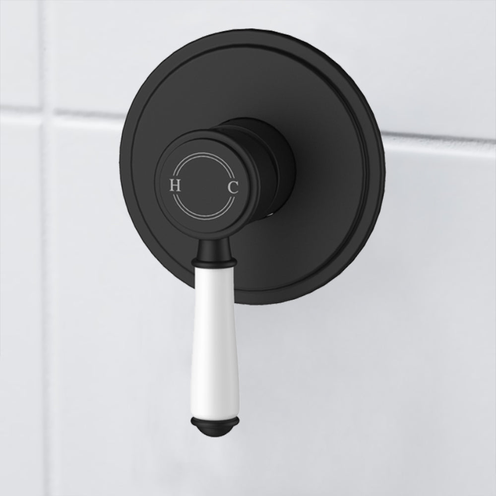 Vintage Wall Mixer Trim Kits Ceramic Handle in Matt Black - HYB868-301ATK-MB