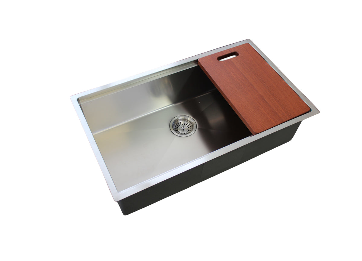 Stainless steel workstation kitchen sink single bowl 80cm - WSTS8046 - Bathroom Hub