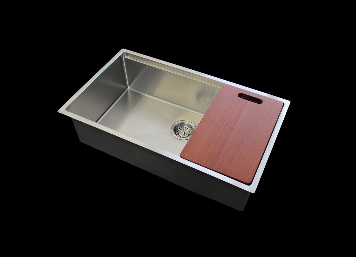 Stainless steel workstation kitchen sink single bowl 80cm - WSTS8046 - Bathroom Hub