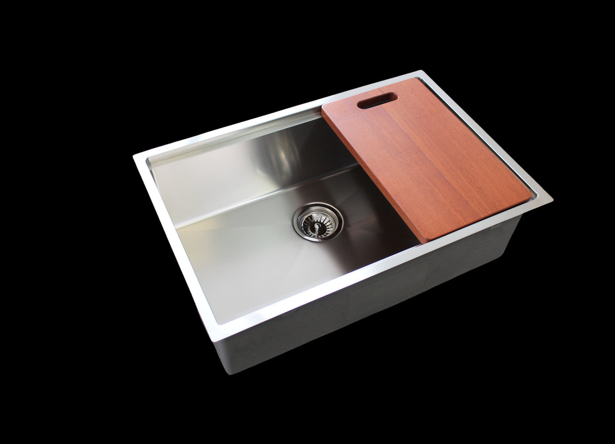 Stainless steel workstation kitchen sink single bowl 70cm - WSTS7046 - Bathroom Hub