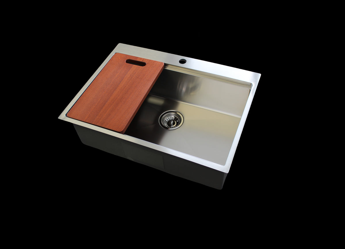 Stainless steel workstation kitchen sink single bowl with tap hole 70cm - WSTTS7051 - Bathroom Hub