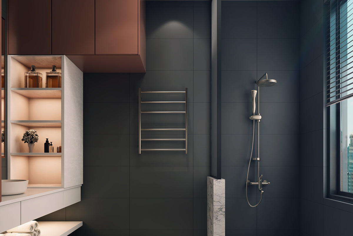 Avid 6 Bar Heated Towel Rail JY-R600-BN - Bathroom Hub
