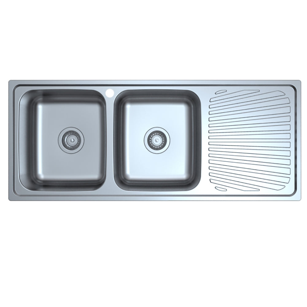 Otus Double Bowl & Single Drainer Kitchen Sink 1180 x 480mm P0011848-2LHB - Bathroom Hub