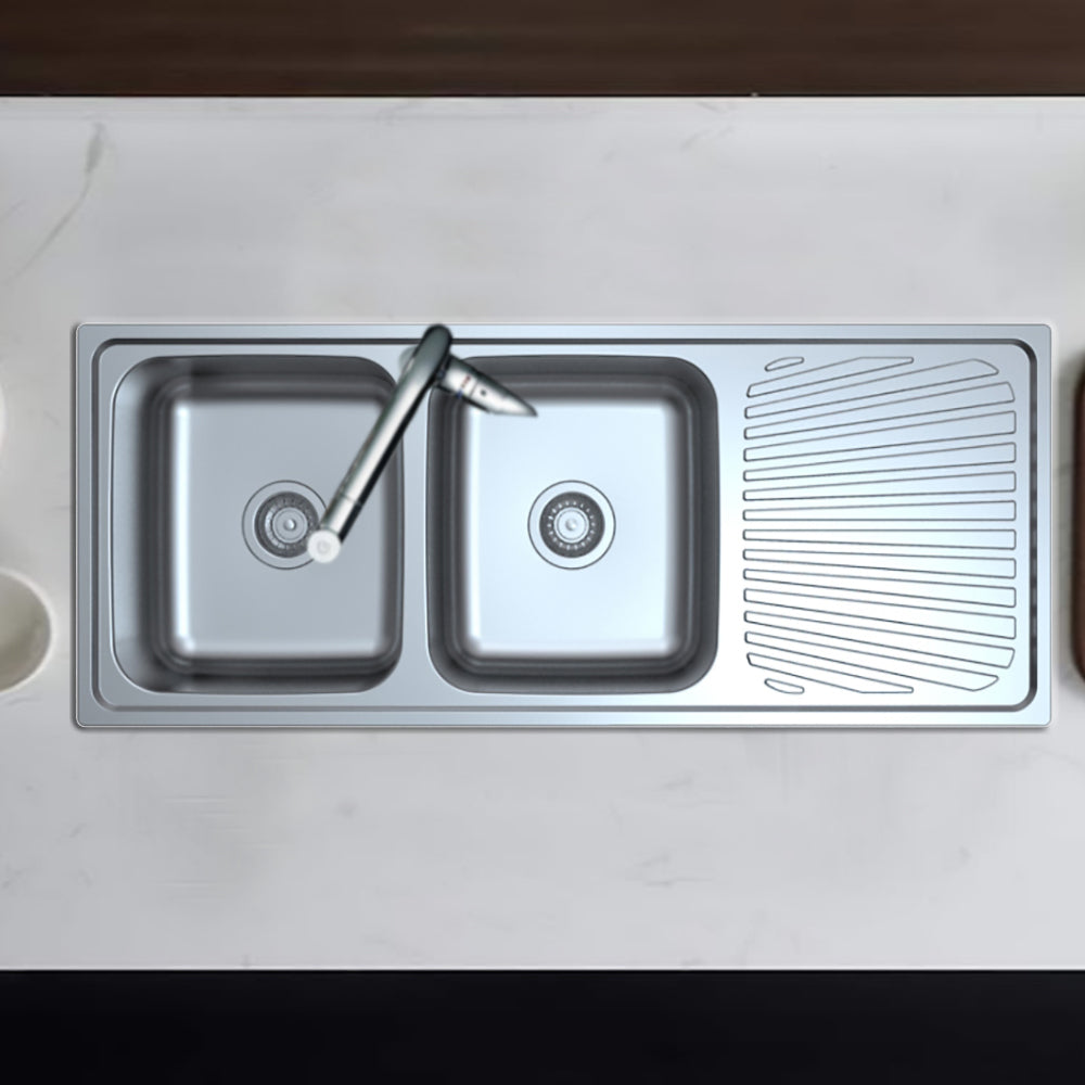 Otus Double Bowl & Single Drainer Kitchen Sink 1180 x 480mm P0011848-2LHB - Bathroom Hub
