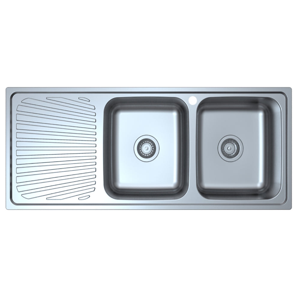 Otus Double Bowl & Single Drainer Kitchen Sink 1180 x 480mm P0011848-2RHB - Bathroom Hub
