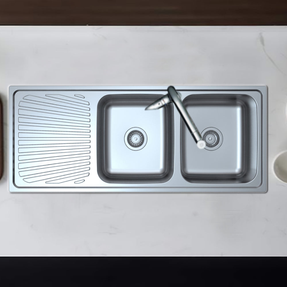 Otus Double Bowl & Single Drainer Kitchen Sink 1180 x 480mm P0011848-2RHB - Bathroom Hub