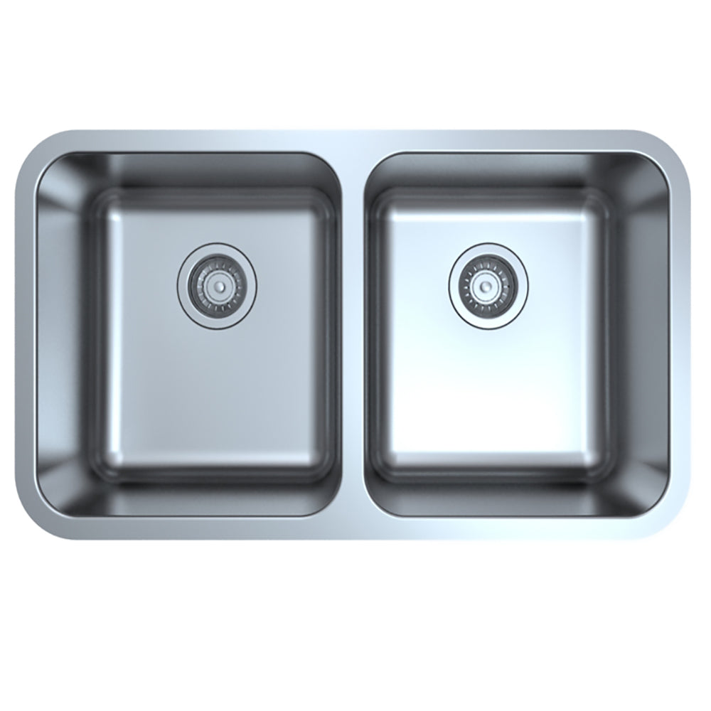Otus Double Bowl Undermount Sink 822 x 460mm P002020 - Bathroom Hub