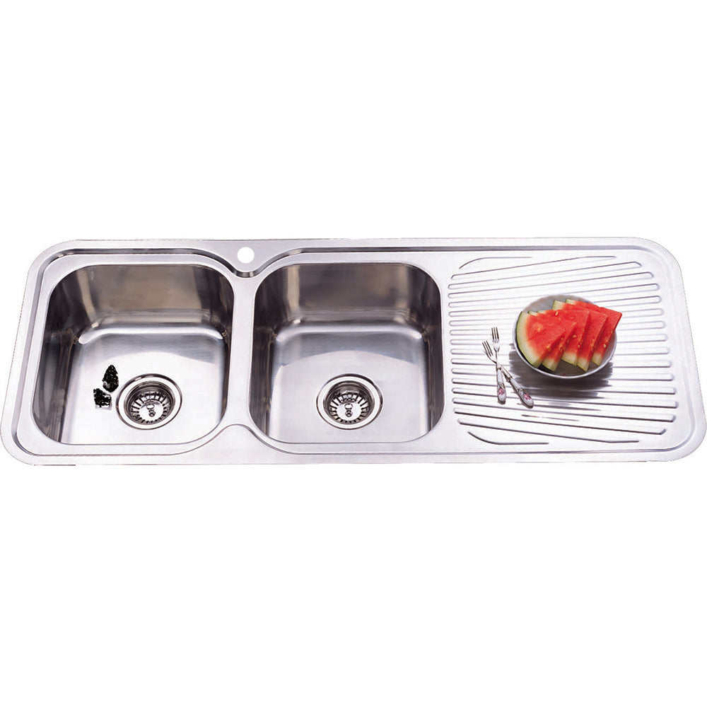 Cora Double Bowl & Single Drainer Kitchen Sink 1180 x 480mm P1180LHB - Bathroom Hub