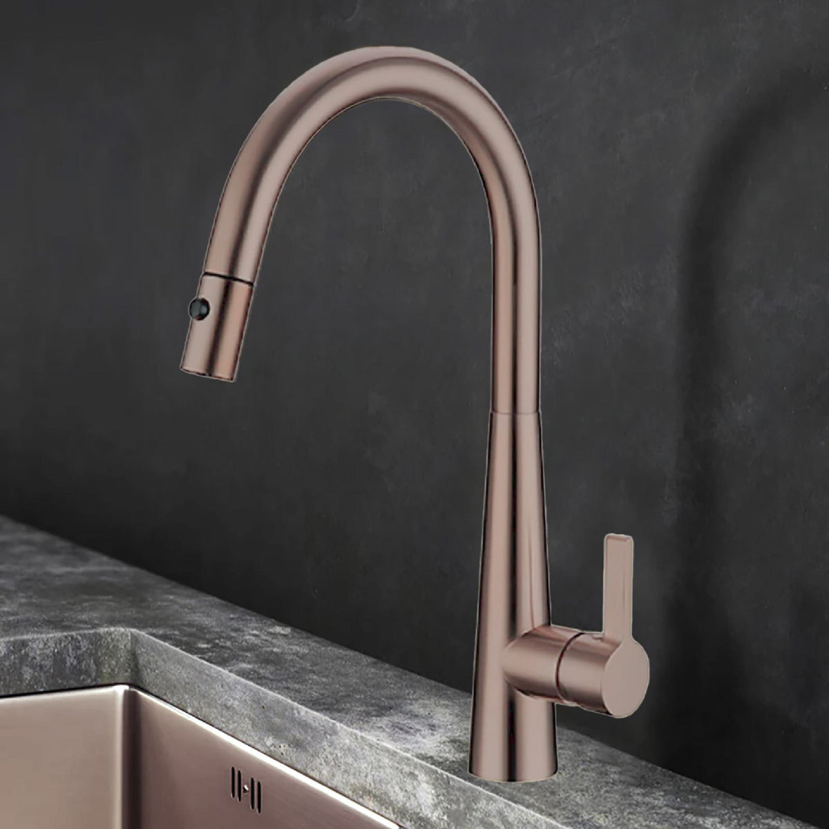 Otus Lux Sink Mixer with Pull Out Spray Brushed Bronze PC1017LF-BB - Bathroom Hub