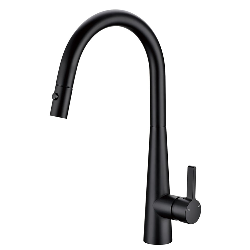 Otus Lux Pull-Out Kitchen And Laundry Sink Mixer Matte Black - PC1017LF-B - Bathroom Hub