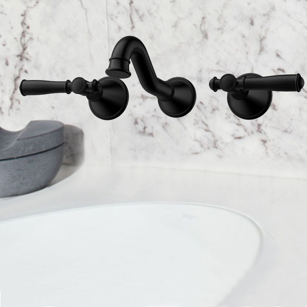 Clasico Vintage Bath Set in Matt Black - PCK90NZ01LF-MB - Bathroom Hub