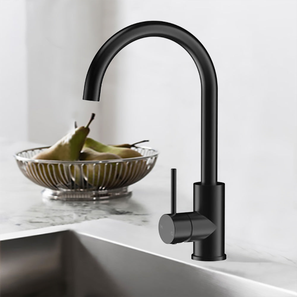 Otus Slimline Stainless Steel Sink Mixer Matte Black PLC1001SS-MB - Bathroom Hub