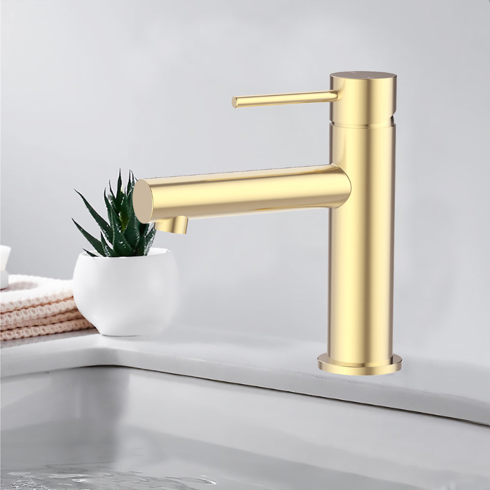 Otus Slimline SS Basin Mixer in Brushed Gold - PLC2003SS-BG - Bathroom Hub