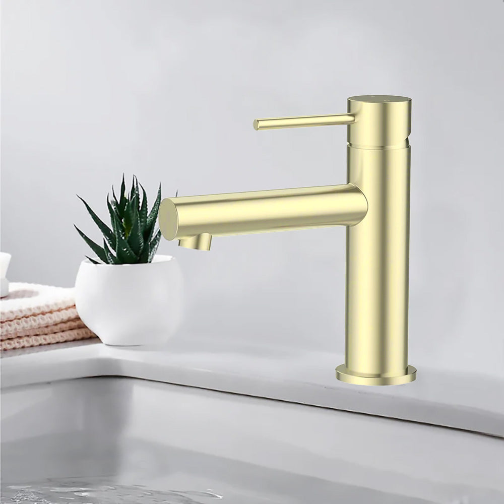 Otus Slimline SS Basin Mixer in French Gold - PLC2003SS-FG - Bathroom Hub