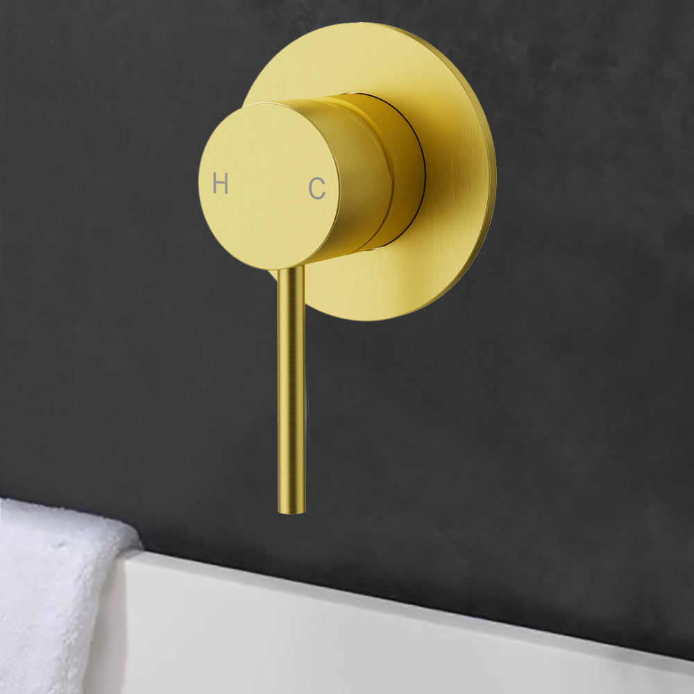 Otus Slimline SS Wall Mixer Trim Kits Brushed Gold-PLC3001SS-TK-BG - Bathroom Hub