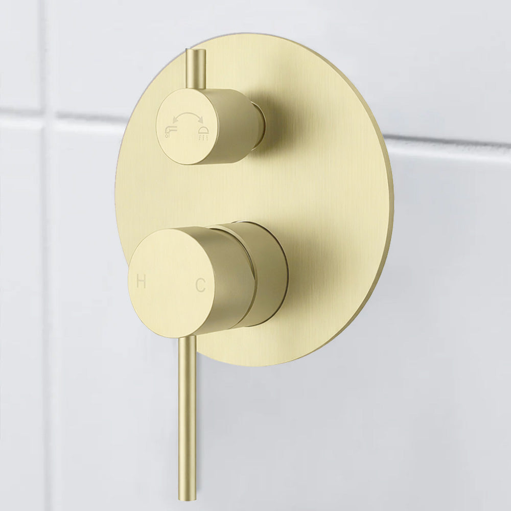 Otus Slimline SS Wall Diverter Mixer Trim Kits French Gold - PLC3002SS-TK-FG - Bathroom Hub