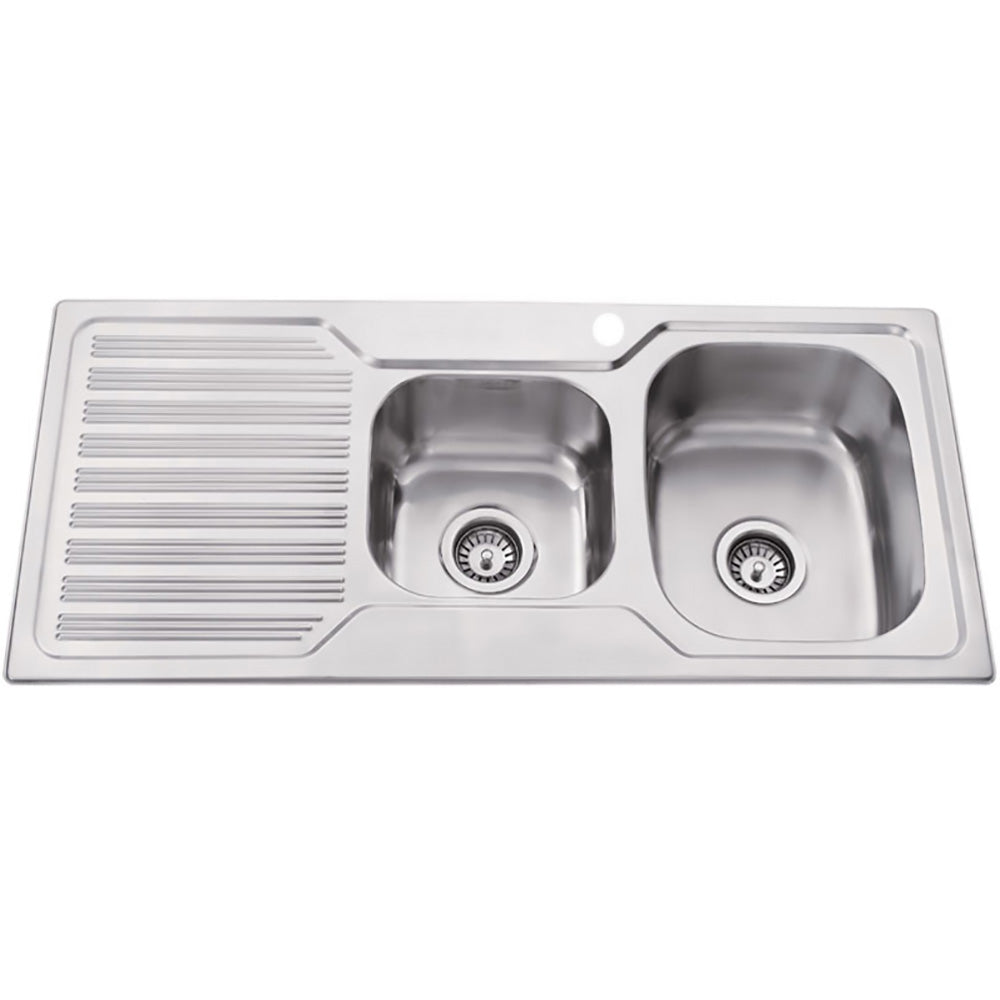 Eden 1 & 3/4 Bowl & Single Drainer Kitchen Sink 1080 x 480mm PN1080ARHB - Bathroom Hub