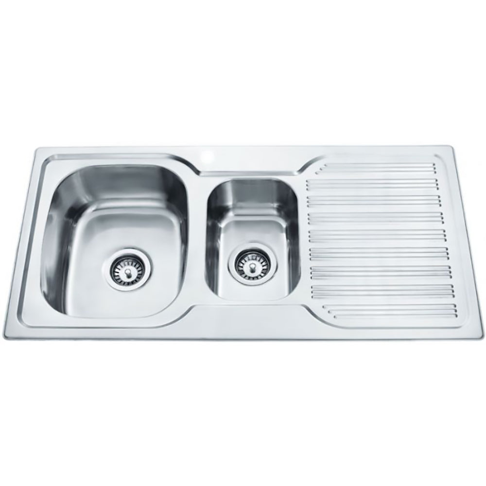 Eden 1 & 1/2 Bowl & Single Drainer Kitchen Sink 980 x 480mm PN980ALHB - Bathroom Hub